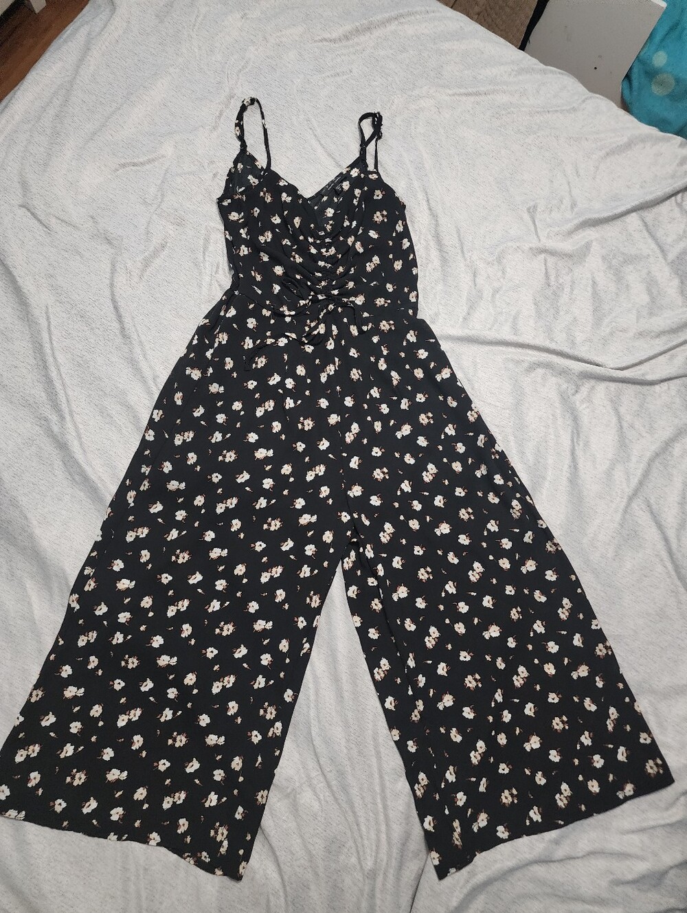 Black Floral Wide-Leg Jumpsuit